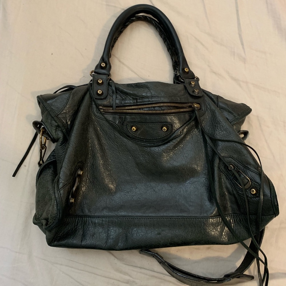 Balenciaga Medium Classic City Leather Bag- Black